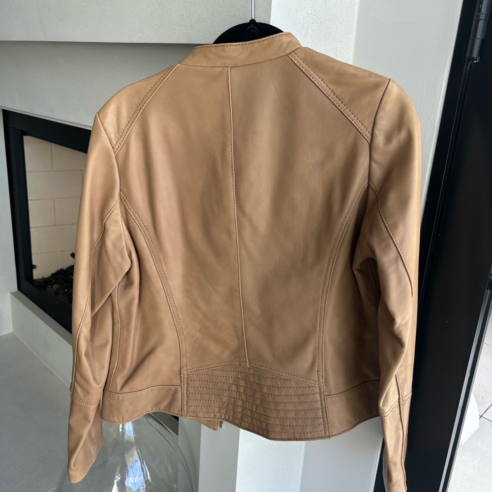 Tan Leather Jacket - Picture 3 of 3